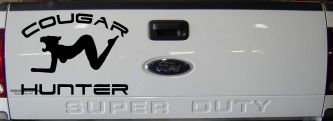 Cougar Hunter Funny Car or Truck Window Decal Sticker (Black)