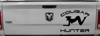 Cougar Hunter Funny Car or Truck Window Decal Sticker (Black)