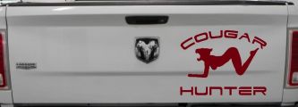 Cougar Hunter Funny Car or Truck Window Decal Sticker (Burgundy)