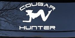 Cougar Hunter Funny Car or Truck Window Decal Sticker