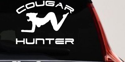 Cougar Hunter Funny Car Truck Window Decal Sticker Vinyl Humor