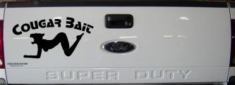 Cougar Bait Funny Car or Truck Window Decal Sticker (Black)