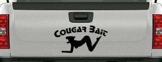 Cougar Bait Funny Car or Truck Window Decal Sticker (Black)