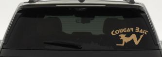 Cougar Bait Funny Car or Truck Window Decal Sticker (Light Brown)