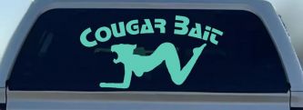 Cougar Bait Funny Car or Truck Window Decal Sticker (Mint)