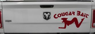 Cougar Bait Funny Car or Truck Window Decal Sticker (Purple Red)