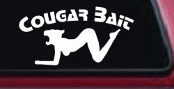 Cougar Bait Funny Car or Truck Window Decal Sticker
