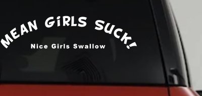 Mean Girls Suck Nice Girls Swallow Funny Decal Sticker for Cars & Trucks