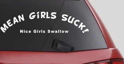 Mean Girls Suck Nice Girls Swallow Funny Decal Sticker for Cars & Trucks