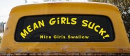 Mean Girls Suck Nice Girls Swallow Funny Decal Sticker for Cars & Trucks (Yellow)