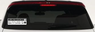 Funny I Lost My Virginity But I Still Have The Box It Came In Car or Truck Window Decal Sticker (White)