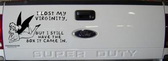 Funny I lost My Virginity But I still Have the Box It Came In Car or Truck Window Decal Sticker (Black)