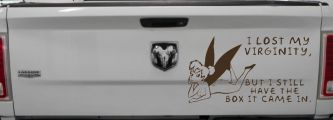 Funny I lost My Virginity But I still Have the Box It Came In Car or Truck Window Decal Sticker (Brown)