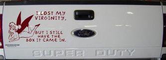 Funny I lost My Virginity But I still Have the Box It Came In Car or Truck Window Decal Sticker (Purple Red)
