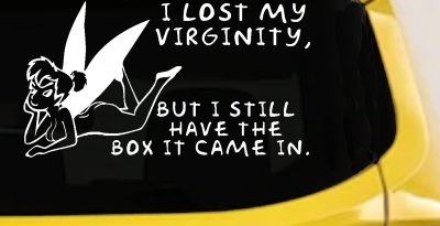 Funny Fairy Pixie I lost My Virginity But I Still Have The Box It Came In Car or Truck Vinyl Window Decal Sticker