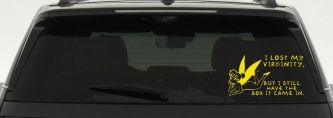 Funny I lost My Virginity But I still Have the Box It Came In Car or Truck Window Decal Sticker (Yellow)