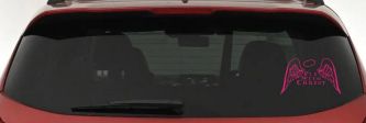 Fly With Christ Halo and Angel Wings Christian Car or Truck Window Decal Sticker (Hot Pink)