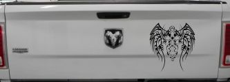 Tribal Wings and Cross Christian Car or Truck Window Decal Sticker (Black)