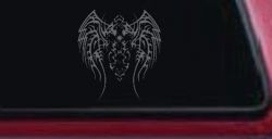 Tribal Wings and Cross Christian Car or Truck Window Decal Sticker (Silver)