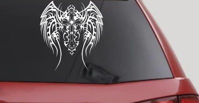 Tribal Wings Cross Christian Decal Sticker for Car Truck Window Vinyl