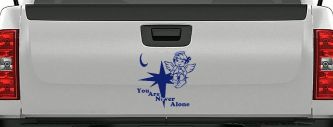 You Are Never Alone Guardian Angel Christian Car or Truck Window Decal Sticker (Navy)