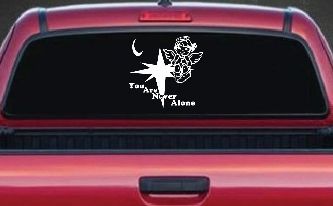 You Are Never Alone Guardian Angel Christian Car or Truck Window Decal Sticker