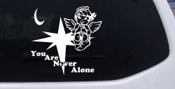 You Are Never Alone Guardian Angel Christian Car or Truck Window Decal Sticker