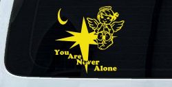 You Are Never Alone Guardian Angel Christian Car or Truck Window Decal Sticker (Yellow)