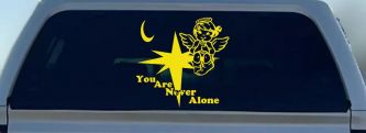 You Are Never Alone Guardian Angel Christian Car or Truck Window Decal Sticker (Yellow)