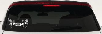 Psalm 23 Scroll with Praying Hands and Roses Christian Car or Truck Window Decal Sticker (White)