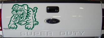 Bulldog Animals Car or Truck Window Decal Sticker (Dark Green)