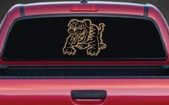 Bulldog Car Truck Window Decal Sticker - Vinyl Graphic (Light Brown)
