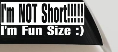 Im Not Short Im Fun Sized Funny Decal for Car Truck Window