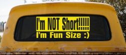 I'm NOT Short I'm Fun Sized Funny Car or Truck Window Decal Sticker (Yellow)