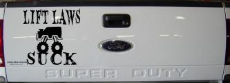 Lift Laws Suck Off Road Car or Truck Window Decal Sticker (Black)