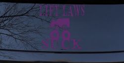 Lift Laws Suck Off Road Car or Truck Window Decal Sticker (Violet)