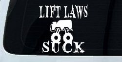 Lift Laws Suck Off Road Car or Truck Window Decal Sticker
