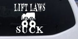 Lift Laws Suck Off Road Car or Truck Window Decal Sticker