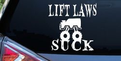 Lift Laws Suck Off Road Car or Truck Window Decal Sticker