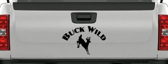 Deer Hunting Buck Wild Decal - Car Truck Window Vinyl Sticker (Black)