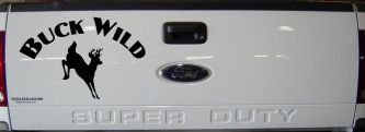 Deer Hunting Buck Wild Car or Truck Window Decal Sticker (Black)