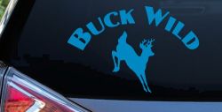 Deer Hunting Buck Wild Car or Truck Window Decal Sticker (Blue)