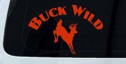 Deer Hunting Buck Wild Decal - Car Truck Window Vinyl Sticker (Orange Red)