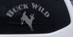 Deer Hunting Buck Wild Car or Truck Window Decal Sticker (Silver)