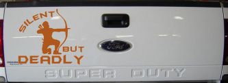 Silent But Deadly Bow Hunting Car or Truck Window Decal Sticker (Nut Brown)