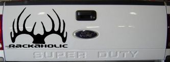 Rackaholic Deer Hunting Car or Truck Window Decal Sticker (Black)