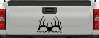 Rackaholic Deer Hunting Car Truck Window Decal Sticker for Hunters (Black)