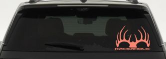Rackaholic Deer Hunting Car or Truck Window Decal Sticker (Coral)