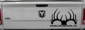 Rackaholic Deer Hunting Car or Truck Window Decal Sticker (Matte Black)