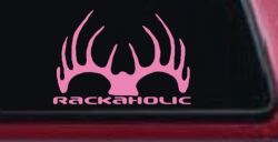 Rackaholic Deer Hunting Car or Truck Window Decal Sticker (Pink)